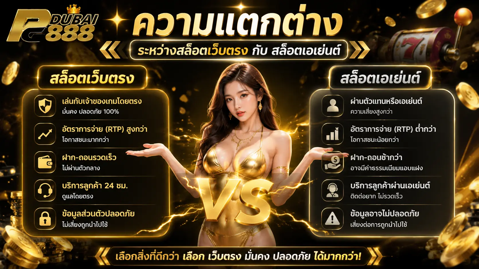 ความแตกต่างระหว่างสล็อตเว็บตรง pgdubai888 กับสล็อตเอเย่นต์ ที่ผู้เล่นควรรู้